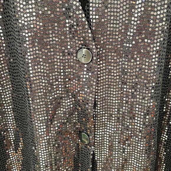 Zara XS black sequin button-down dress. - Picture 5 of 5